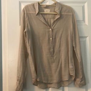 Tan button up blouse